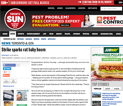 , Paolo Bossio – Rat Baby Boom with Toronto Sun