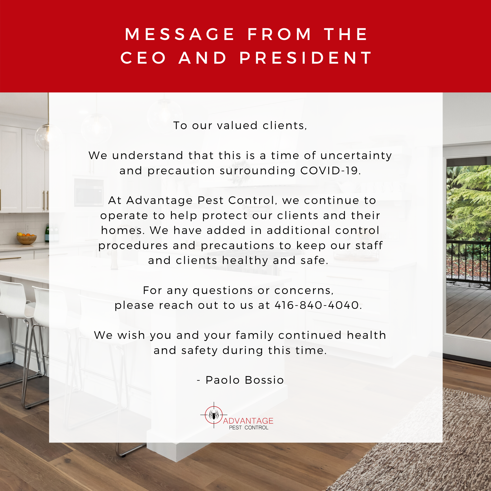 , Message from the CEO and President